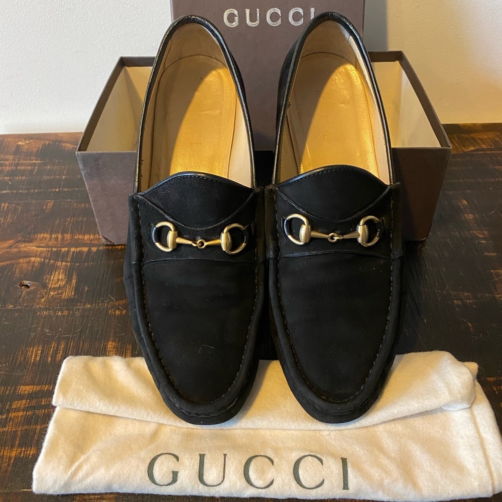 GUCCI Horsebit Suede Loafers (wide fit)